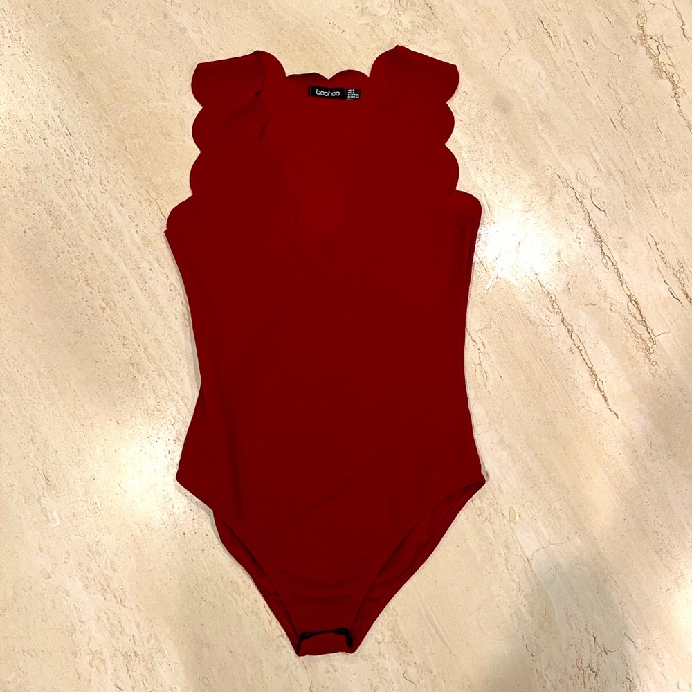 Boohoo Maroon Bodysuit